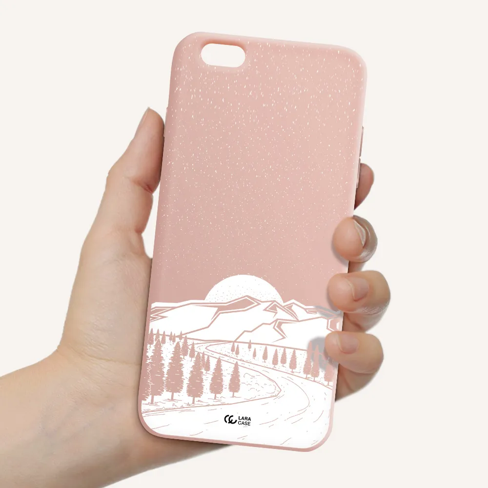 Winter Night Apple iPhone 6 s plus Silicone pastel pink Case