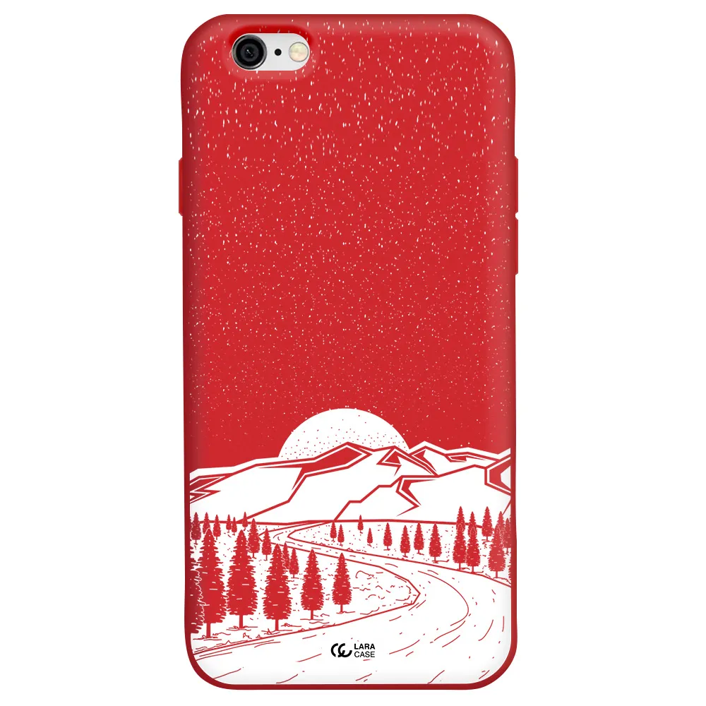 Winter Night Apple iPhone 6 Silicone Imperial Red Case
