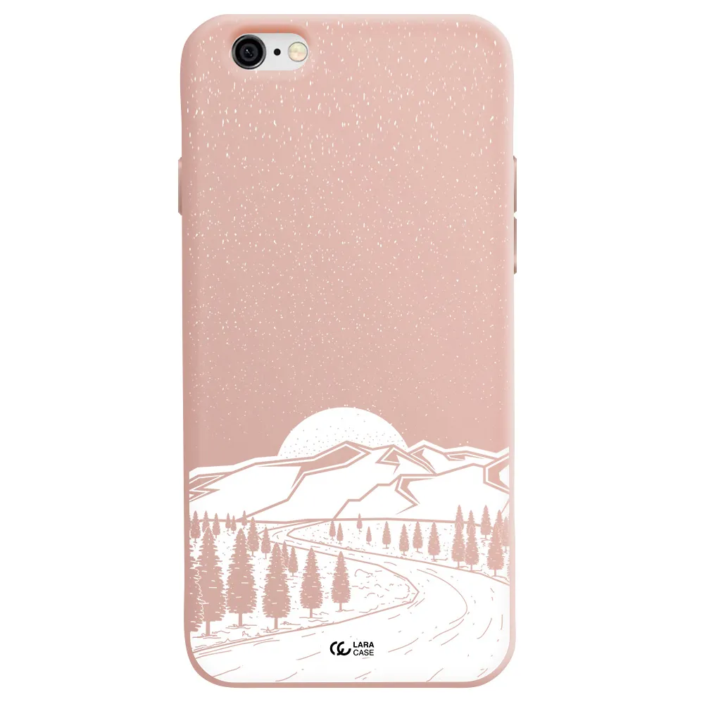 Winter Night Apple iPhone 6 Silicone pastel pink Case