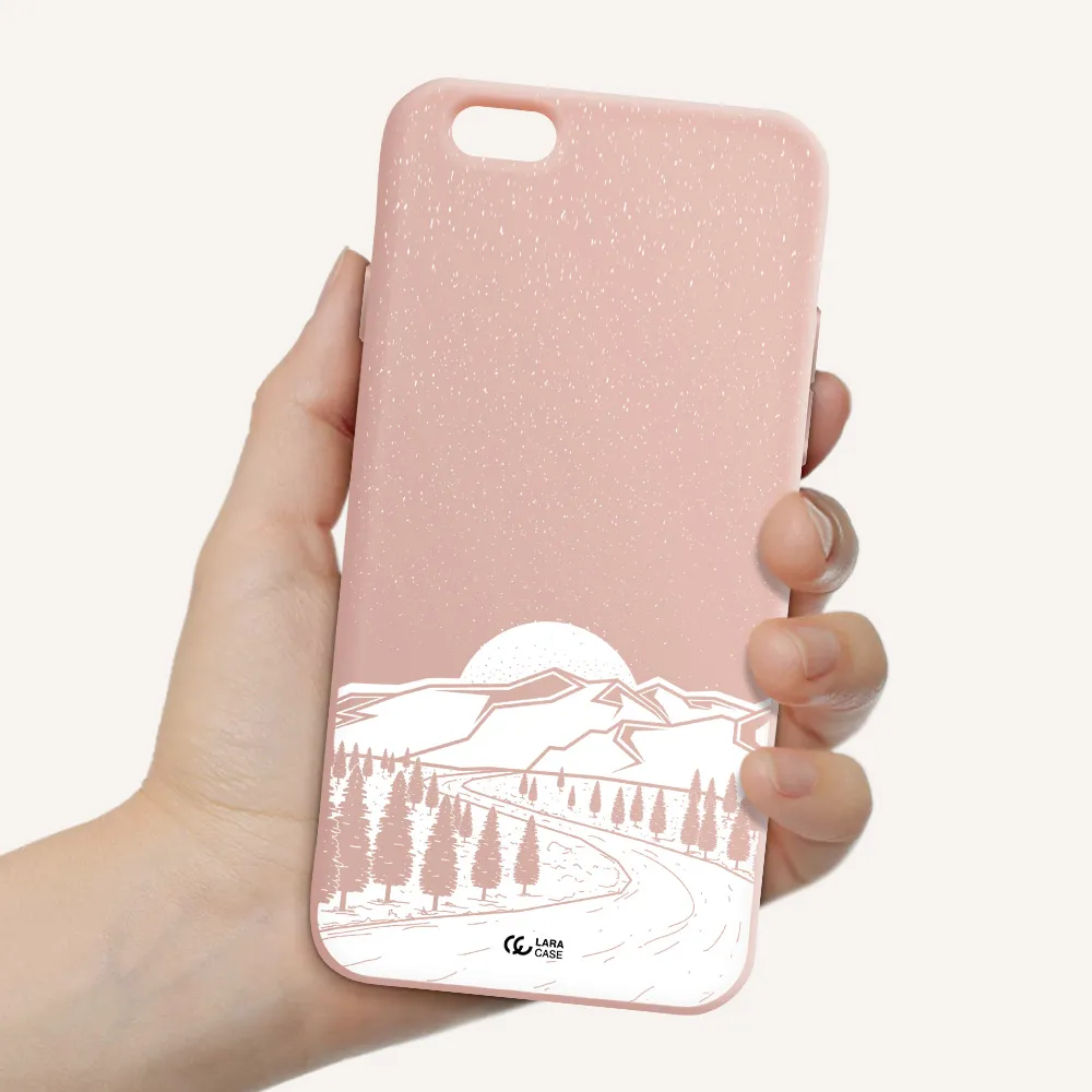 Winter Night Apple iPhone 6 Silicone pastel pink Case