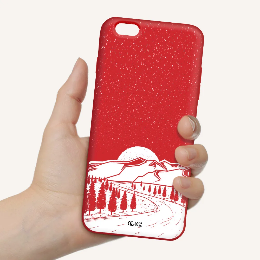 Winter Night Apple iPhone 6S Silicone Imperial Red Case