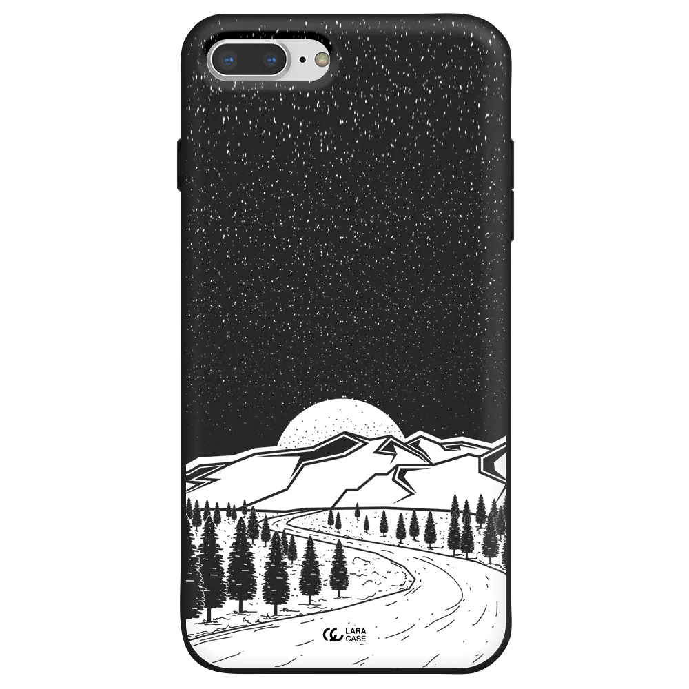 Winter Night Apple iPhone 7 plus Silicone black Case