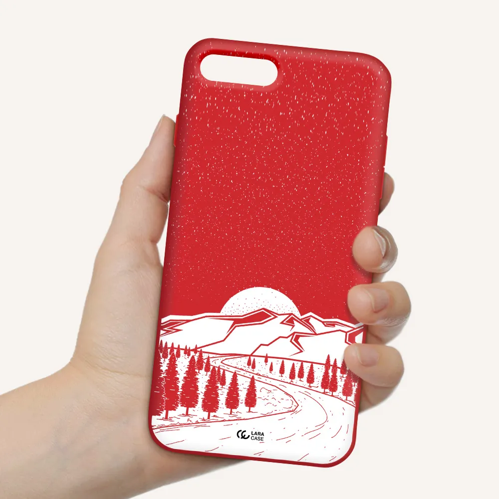 Winter Night Apple iPhone 7 plus Silicone Imperial Red Case