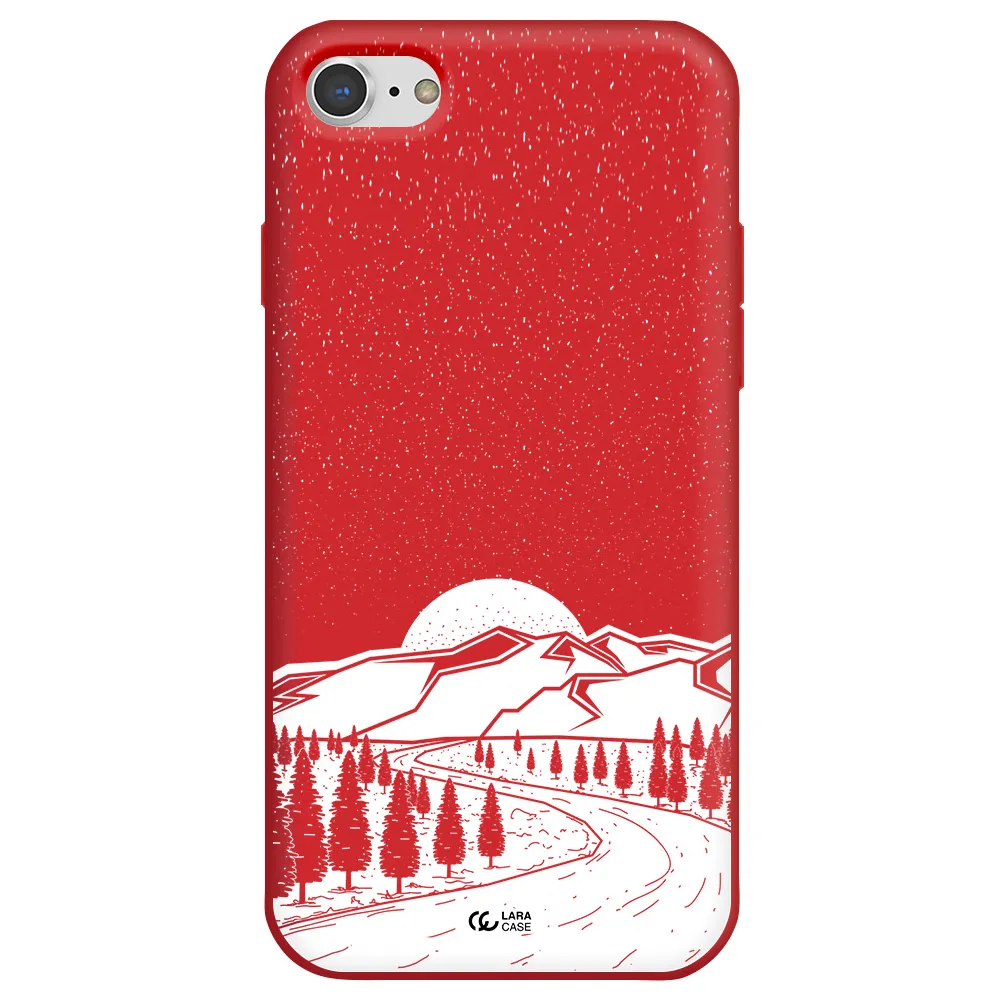 Winter Night Apple iPhone 7 Silicone Imperial Red Case