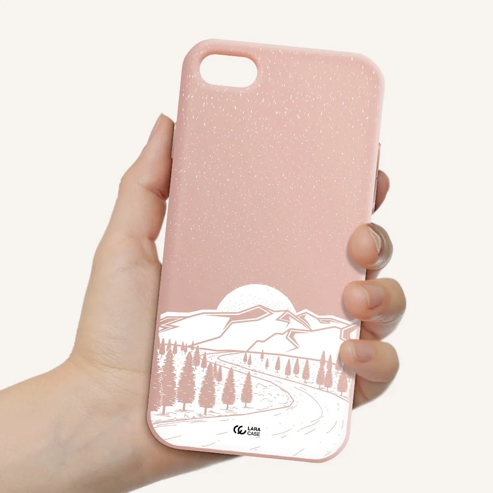 Winter Night Apple iPhone 7 Silicone pastel pink Case