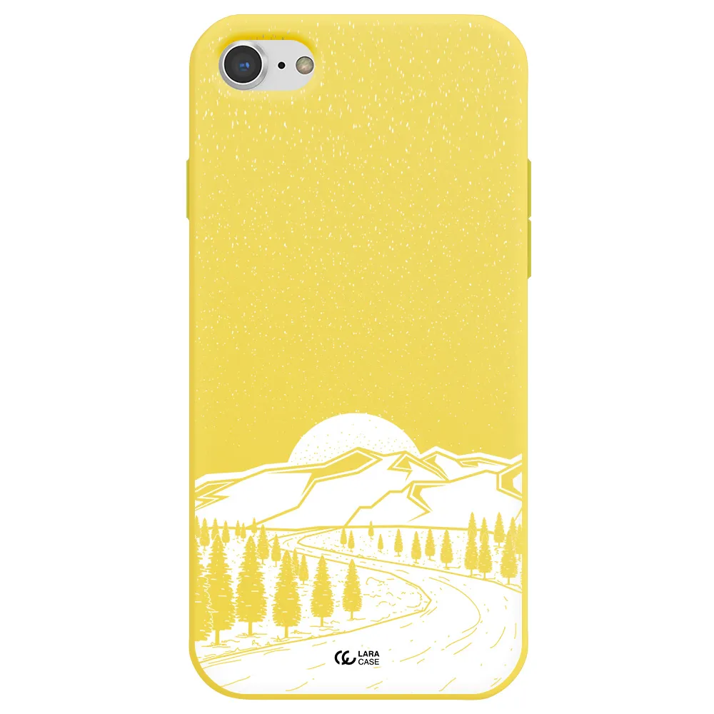 Winter Night Apple iPhone 8 Silicone canary yellow Case