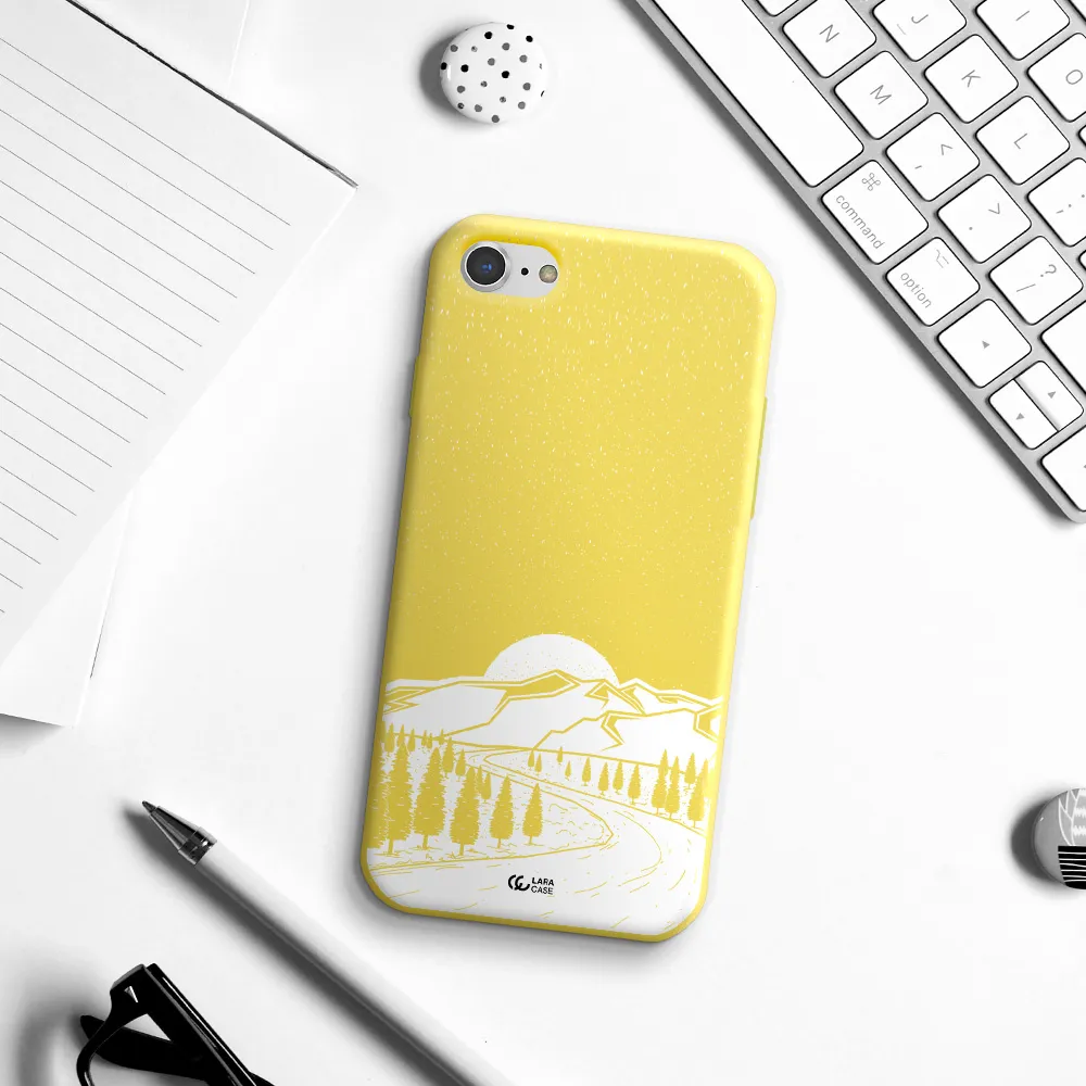 Winter Night Apple iPhone 8 Silicone canary yellow Case