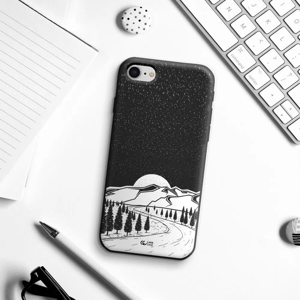 Winter Night Apple iPhone se 2020 Silicone black Case