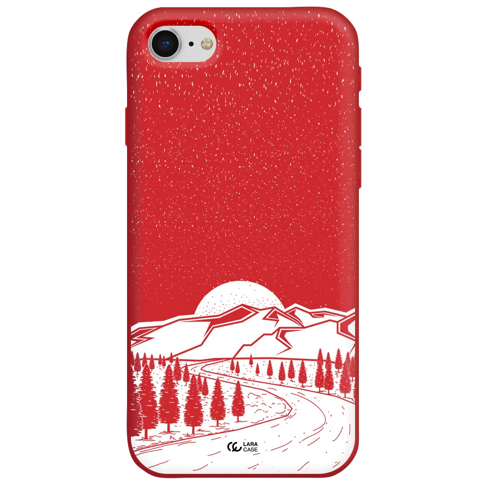 Winter Night Apple iPhone se 2020 Silicone Imperial Red Case