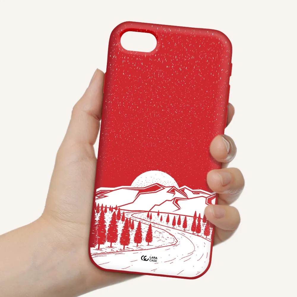 Winter Night Apple iPhone se 2020 Silicone Imperial Red Case