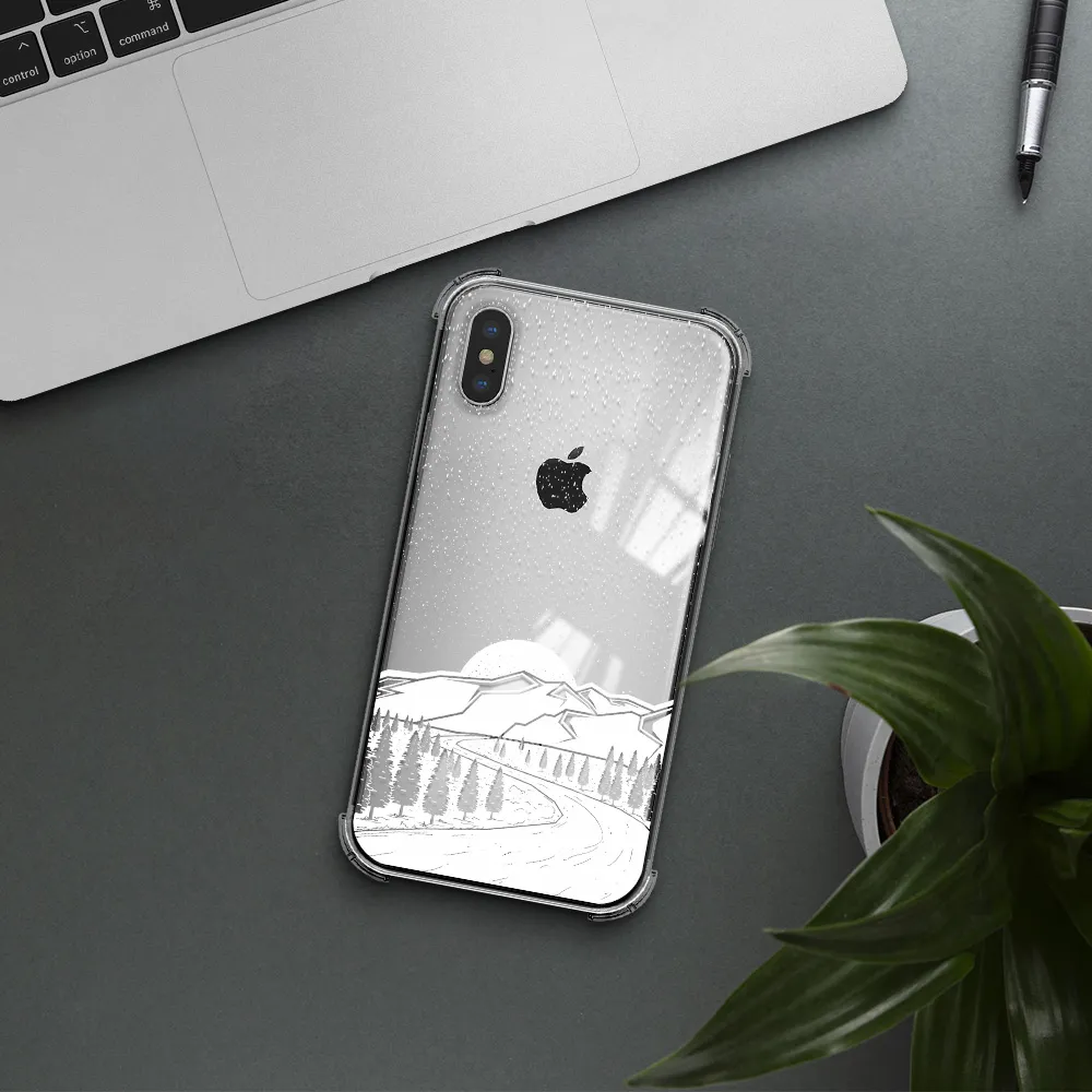 Winter Night Apple iPhone X Clear PC Case