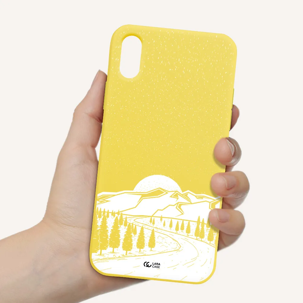 Winter Night Apple iPhone X Silicone canary yellow Case