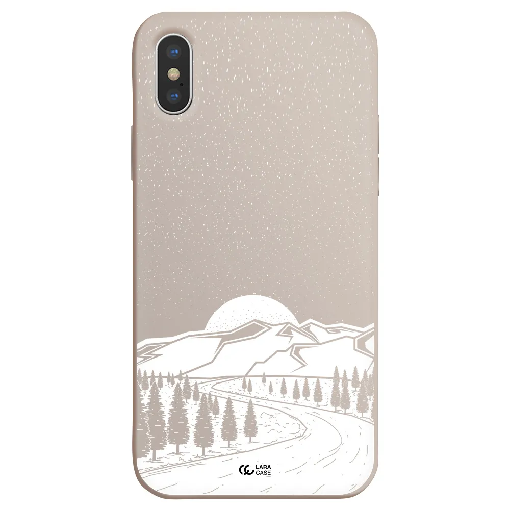 Winter Night Apple iPhone X Silicone Stone Case