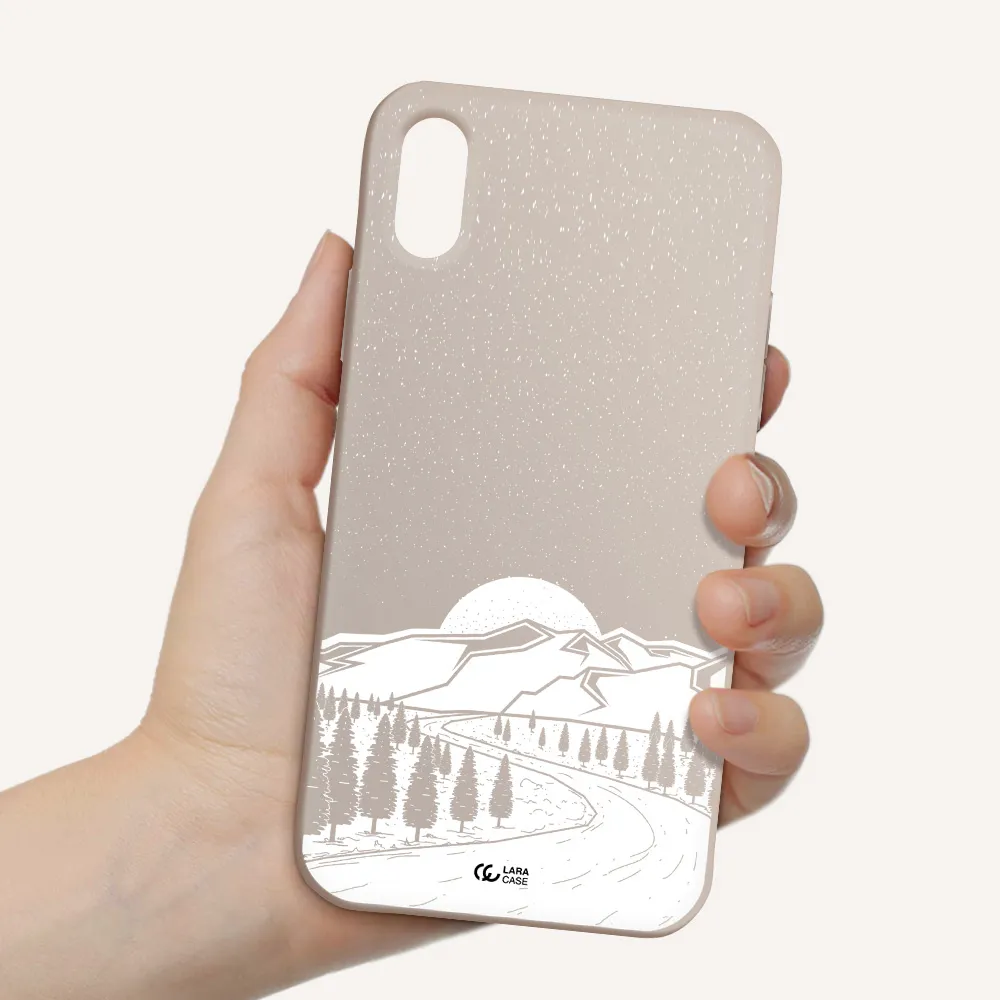 Winter Night Apple iPhone X Silicone Stone Case