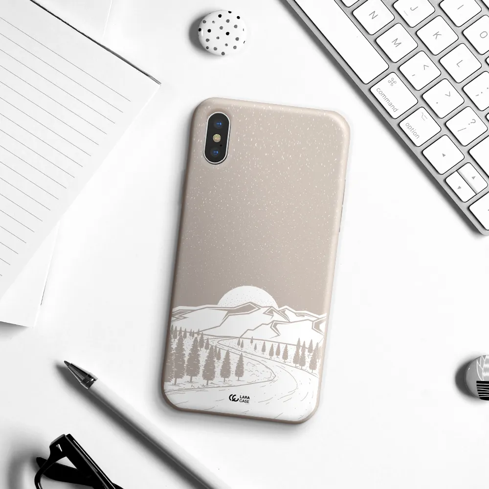 Winter Night Apple iPhone X Silicone Stone Case