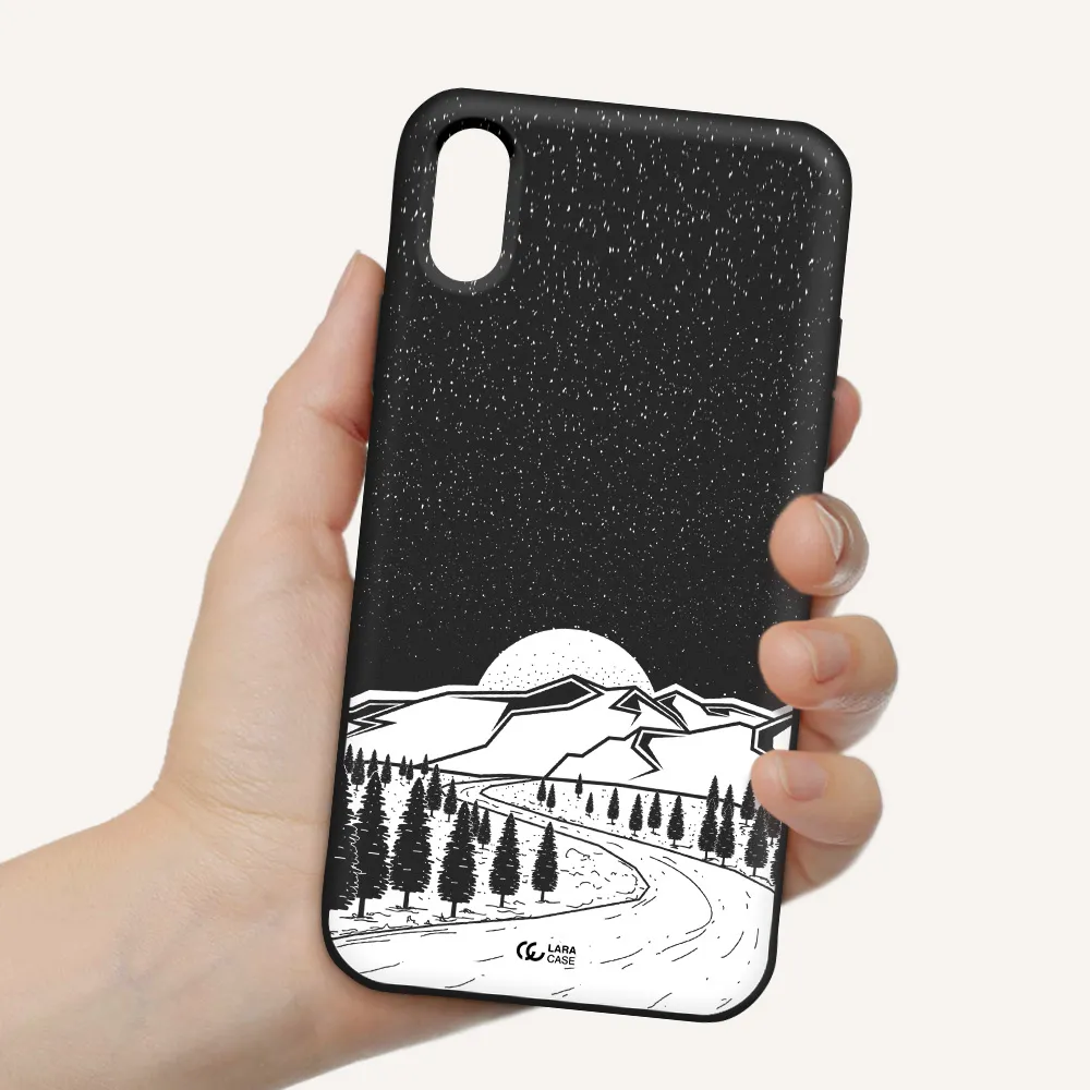 Winter Night Apple iPhone XS Silicone black Case