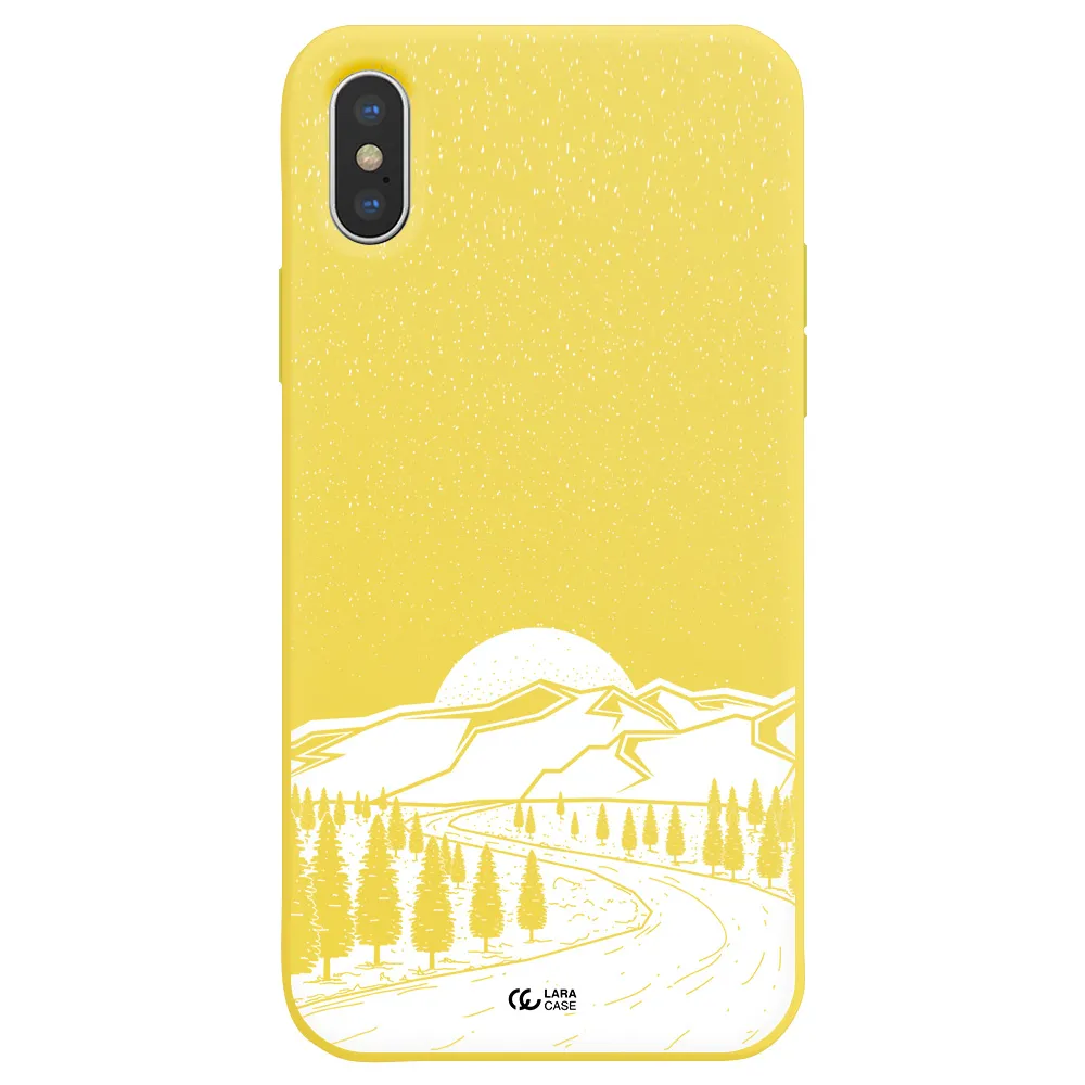 Winter Night Apple iPhone XS Silicone canary yellow Case