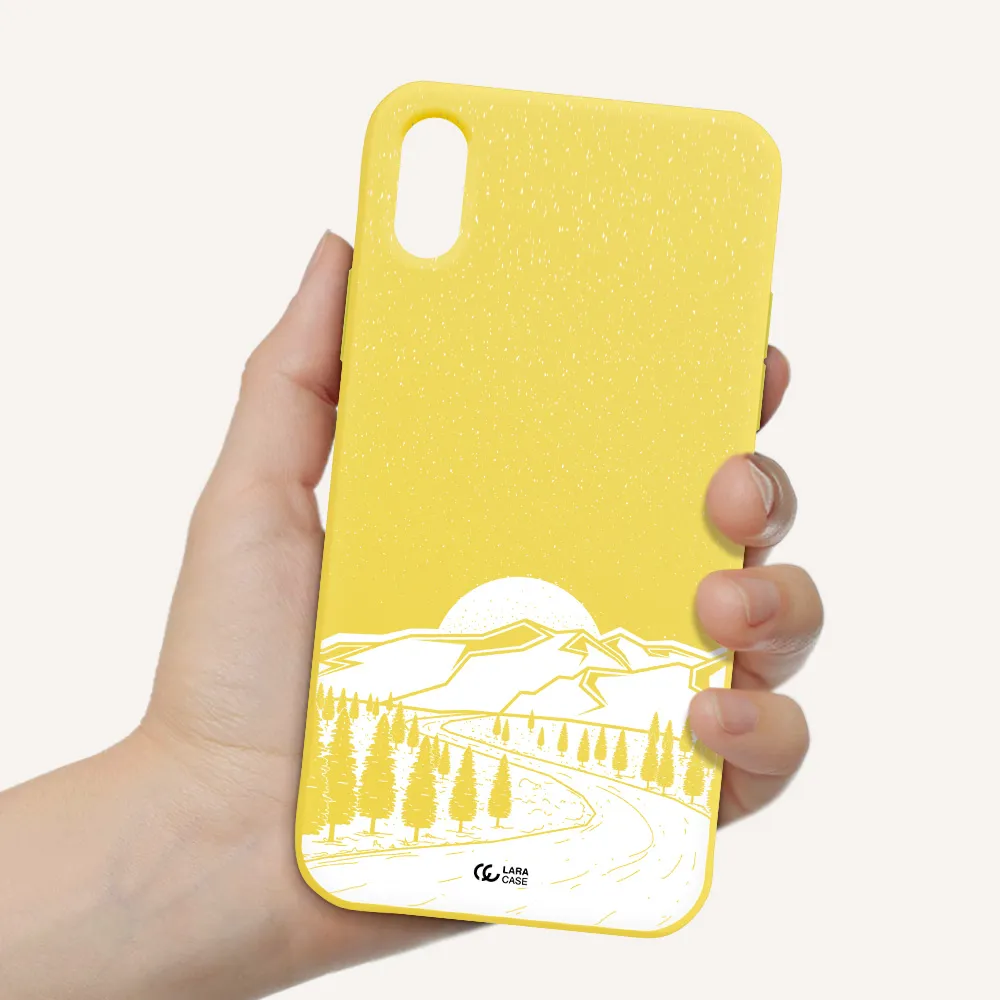 Winter Night Apple iPhone XS Silicone canary yellow Case