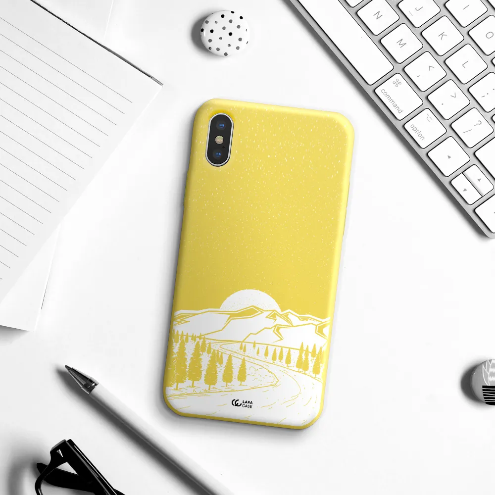 Winter Night Apple iPhone XS Silicone canary yellow Case