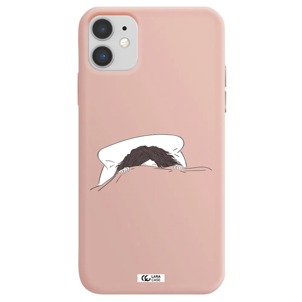 Do Not Wake Me Up Apple iPhone 11 Silicone pastel pink Case