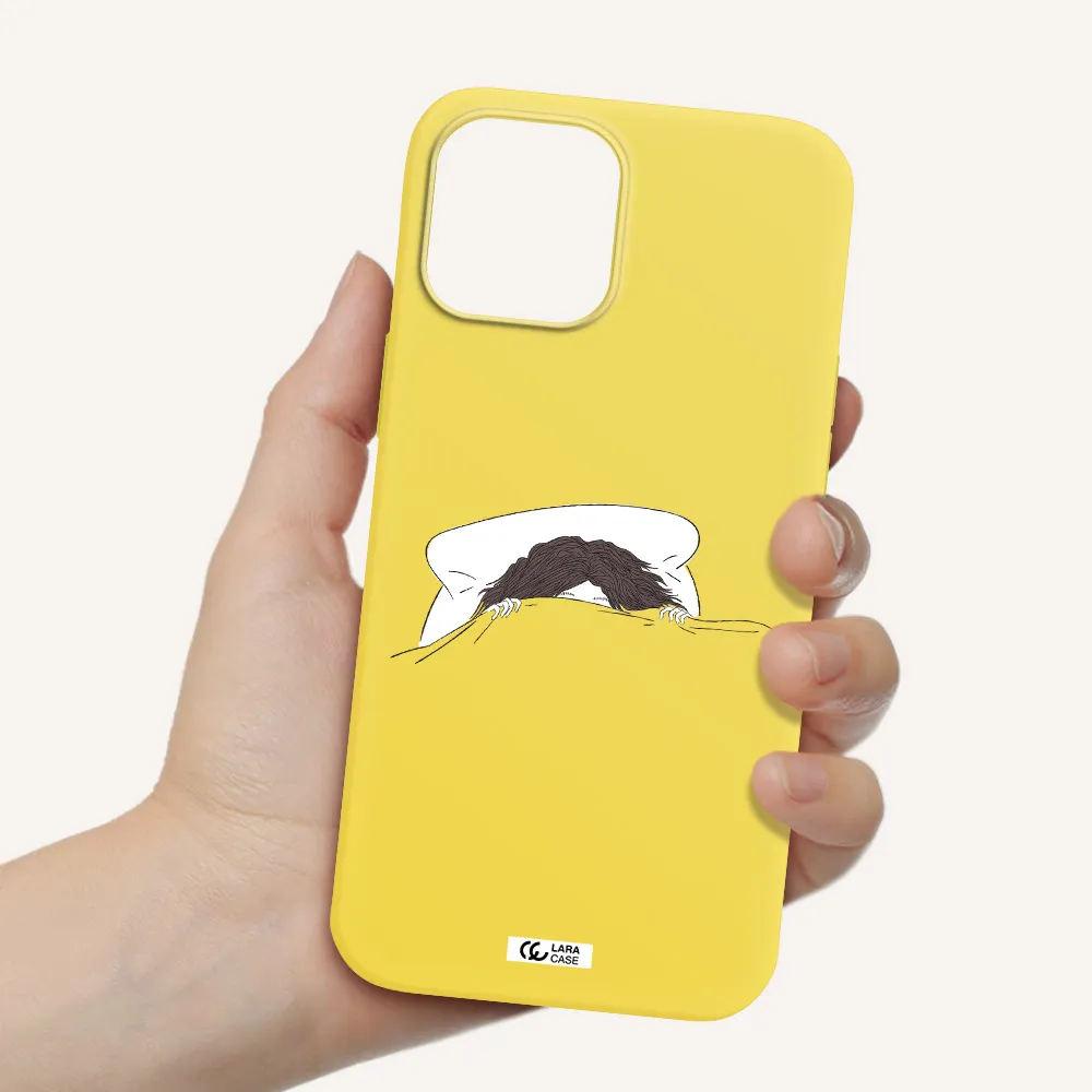 Do Not Wake Me Up Apple iPhone 12 pro max Silicone canary yellow Case