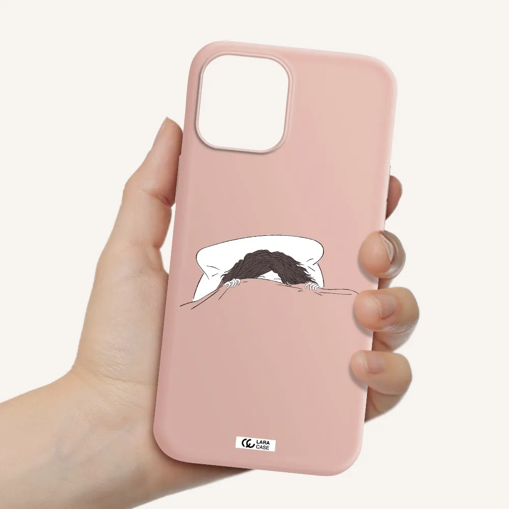 Do Not Wake Me Up Apple iPhone 12 pro Silicone pastel pink Case