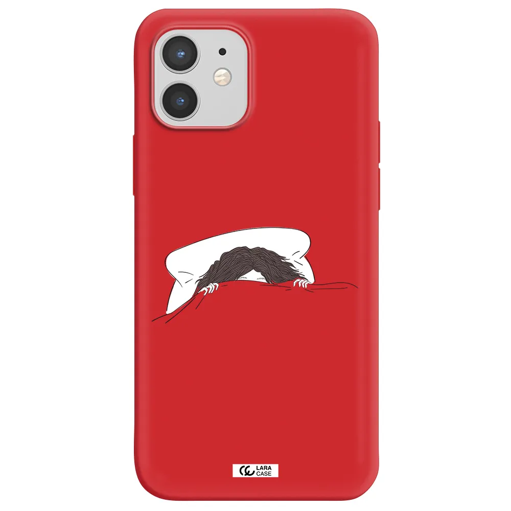 Do Not Wake Me Up Apple iPhone 12 Silicone Imperial Red Case