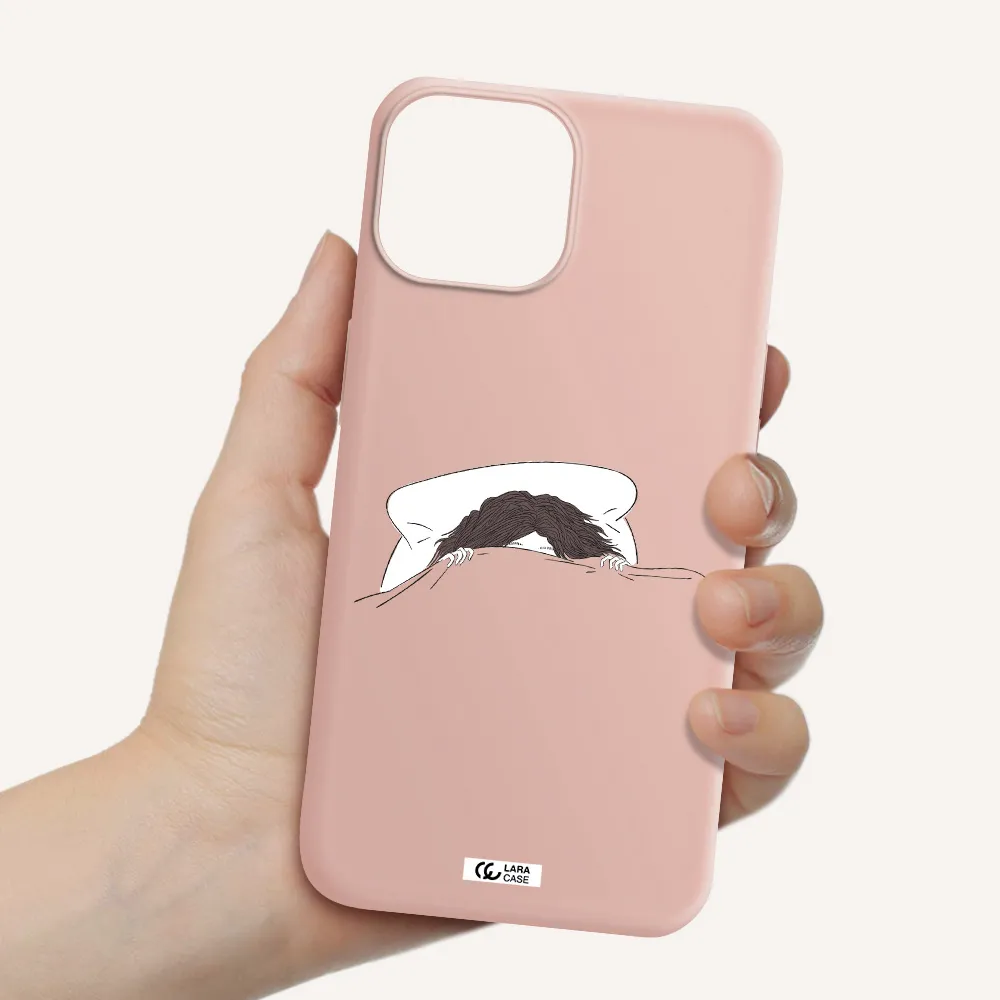 Do Not Wake Me Up Apple iPhone 13 Silicone pastel pink Case