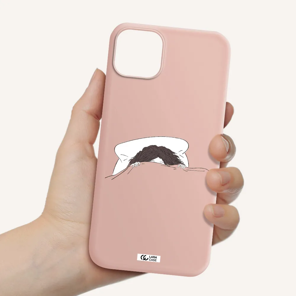 Do Not Wake Me Up Apple iPhone 14 plus Silicone pastel pink Case