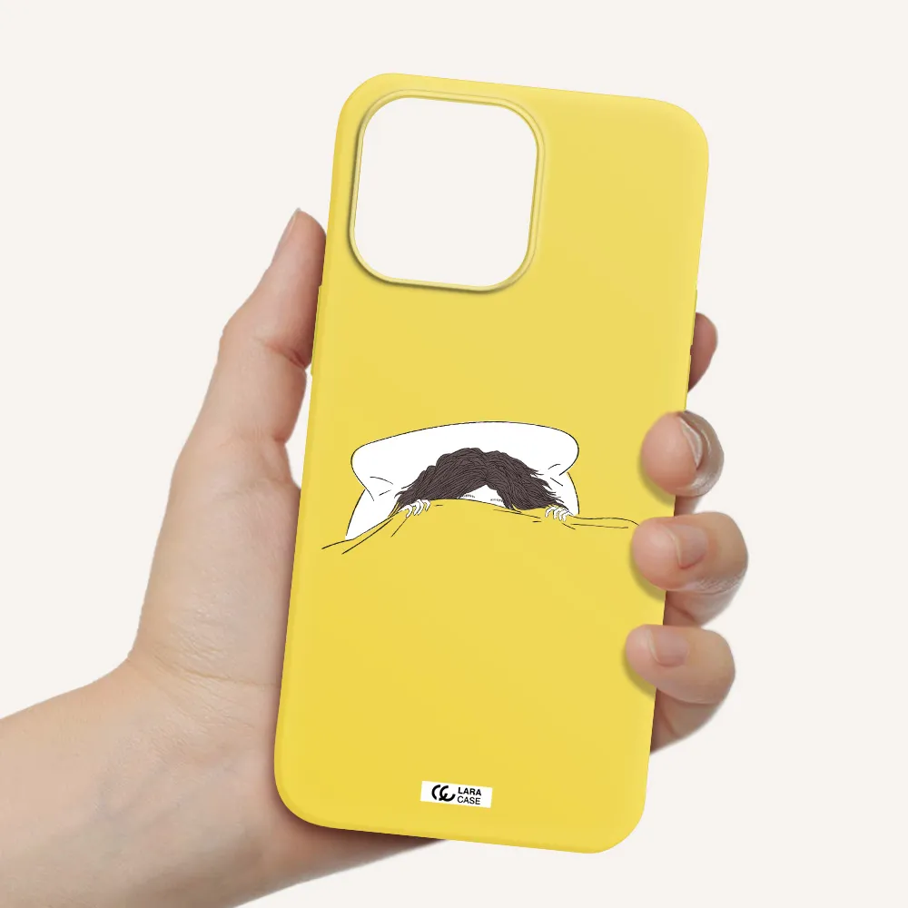 Do Not Wake Me Up Apple iPhone 14 pro Silicone canary yellow Case