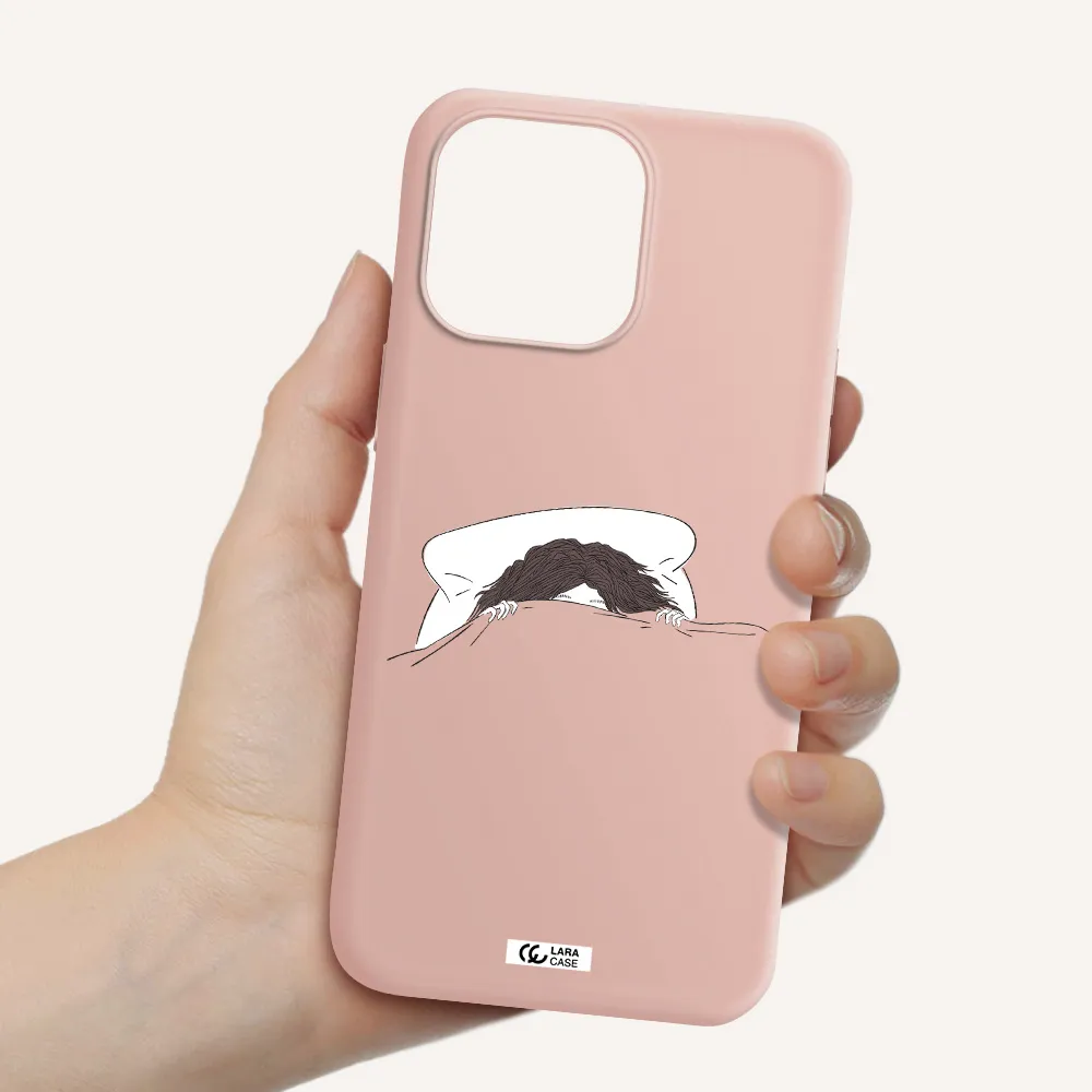 Do Not Wake Me Up Apple iPhone 14 pro Silicone pastel pink Case