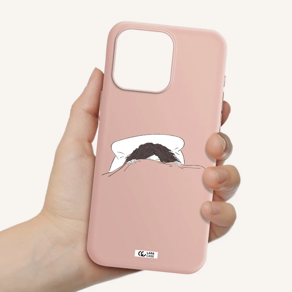 Do Not Wake Me Up Apple Iphone 15 Pro max Silicone pastel pink Case