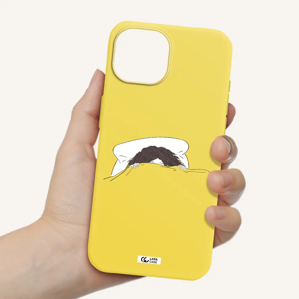 Do Not Wake Me Up Apple iPhone 15 Silicone canary yellow Case