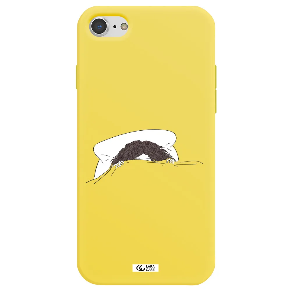 Do Not Wake Me Up Apple iPhone 7 Silicone canary yellow Case