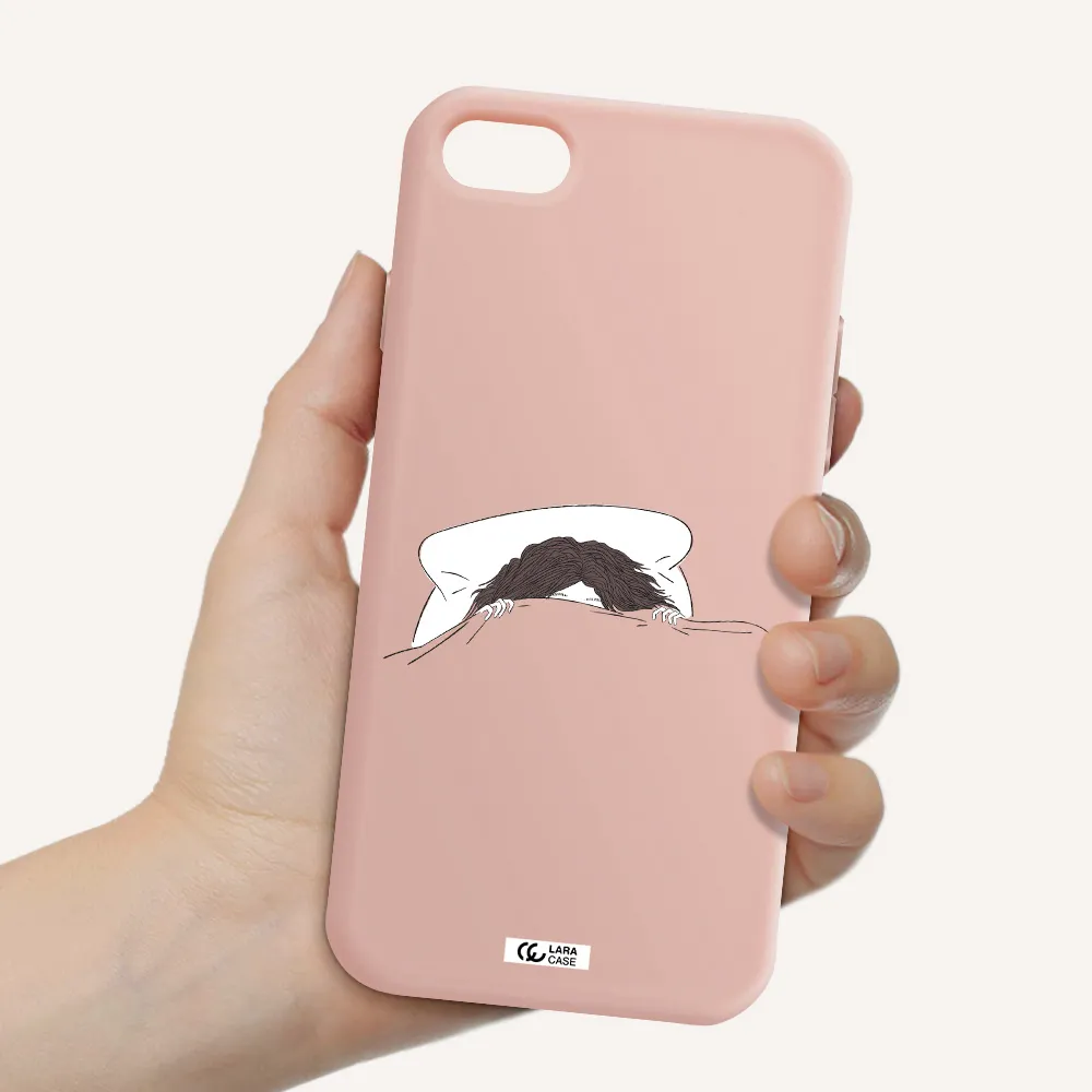 Do Not Wake Me Up Apple iPhone 8 Silicone pastel pink Case