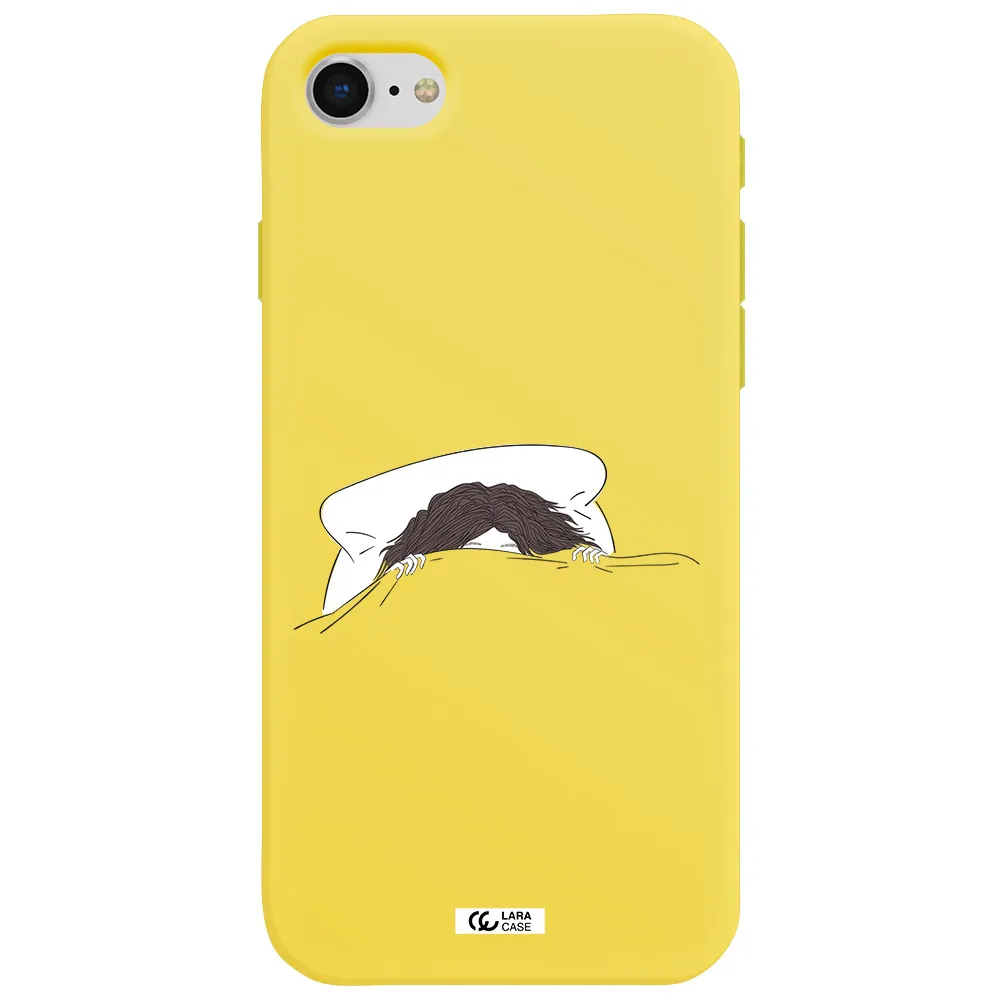 Do Not Wake Me Up Apple iPhone se 2020 Silicone canary yellow Case