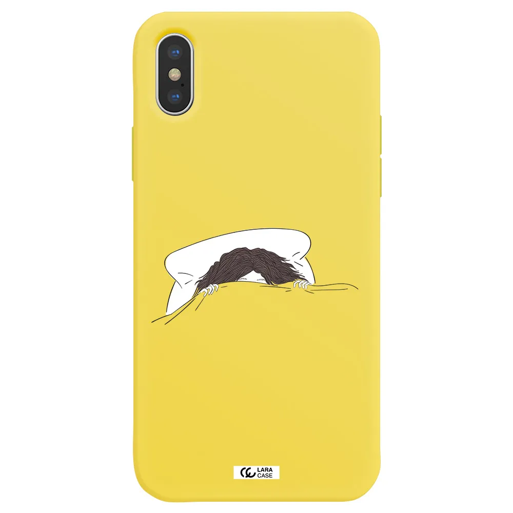 Do Not Wake Me Up Apple iPhone X Silicone canary yellow Case