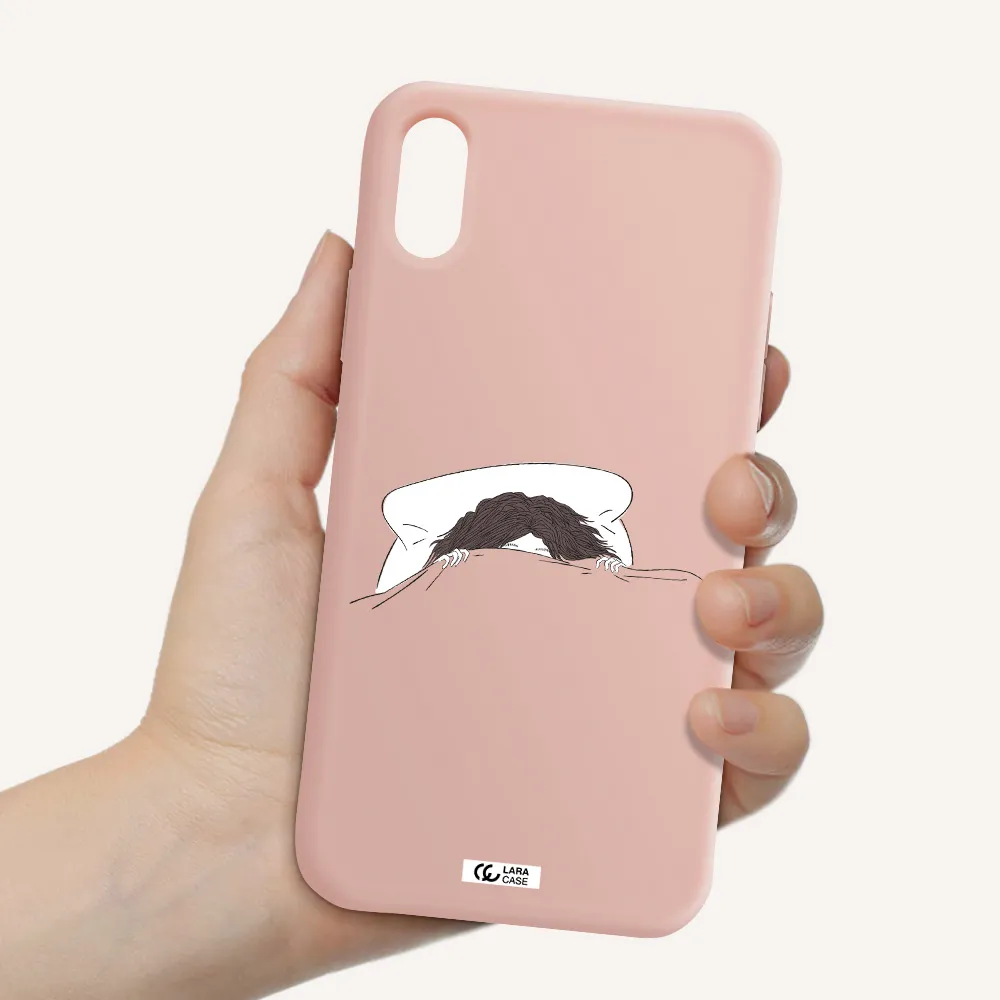 Do Not Wake Me Up Apple iPhone X Silicone pastel pink Case