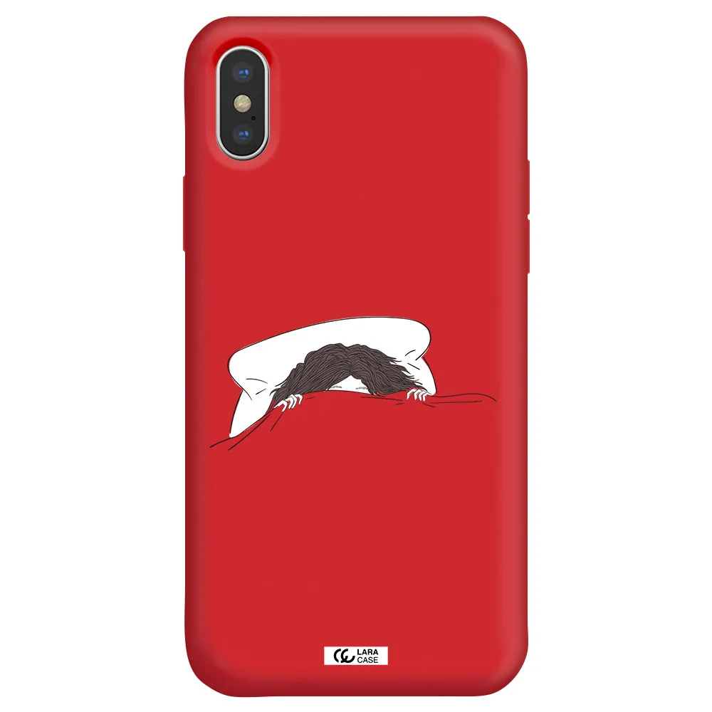 Do Not Wake Me Up Apple iPhone XS Silicone Imperial Red Case