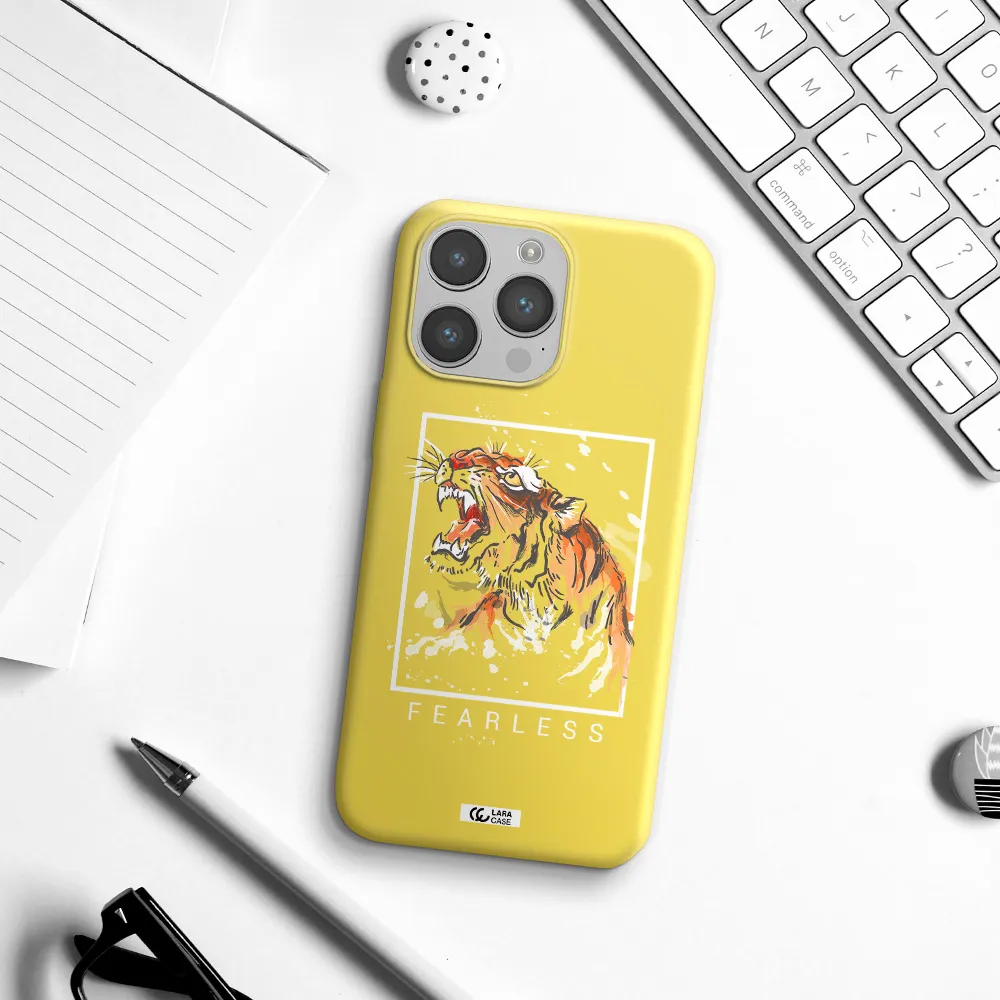 Fearless Apple iPhone 14 pro max Silicone canary yellow Case