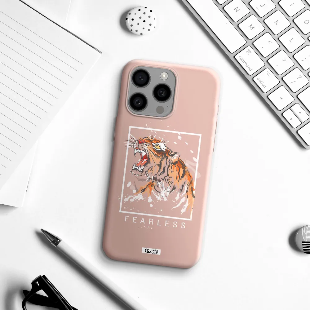 Fearless Apple Iphone 15 Pro max Silicone pastel pink Case