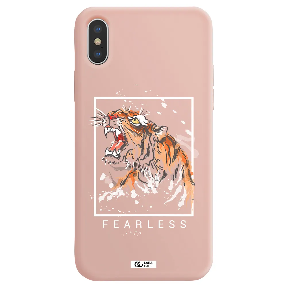 Fearless Apple iPhone X Silicone pastel pink Case