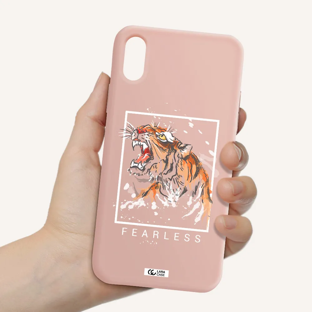 Fearless Apple iPhone X Silicone pastel pink Case