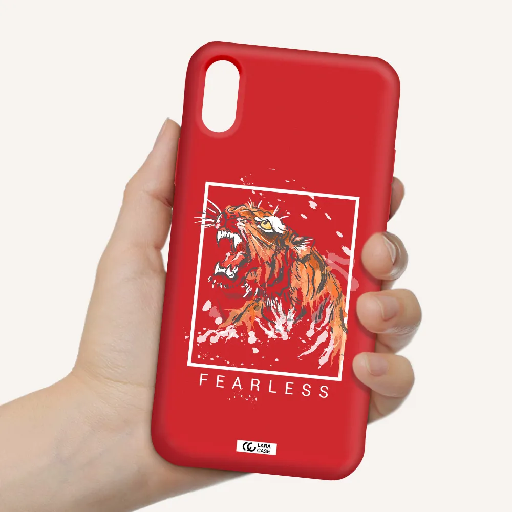 Fearless Apple iPhone XS Silicone Imperial Red Case