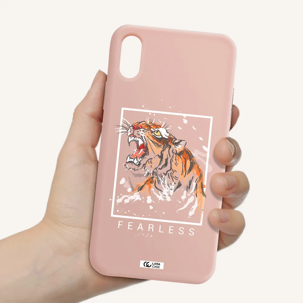 Fearless Apple iPhone XS Silicone pastel pink Case