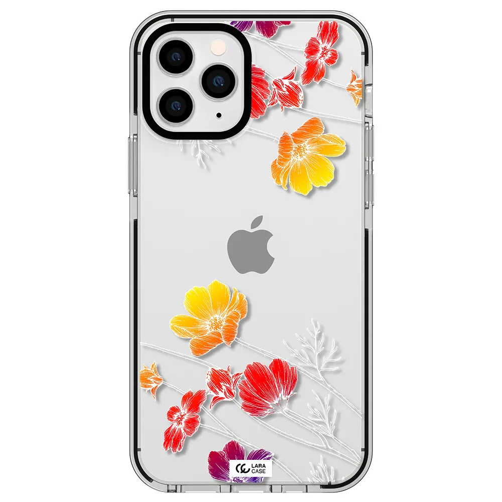 Hibiscus Flower Apple iPhone 11 pro max impact black border Case