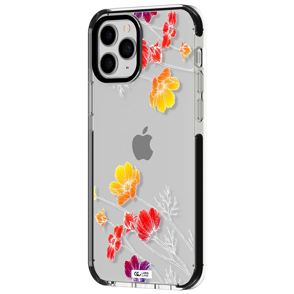 Hibiscus Flower Apple iPhone 11 pro max impact black border Case