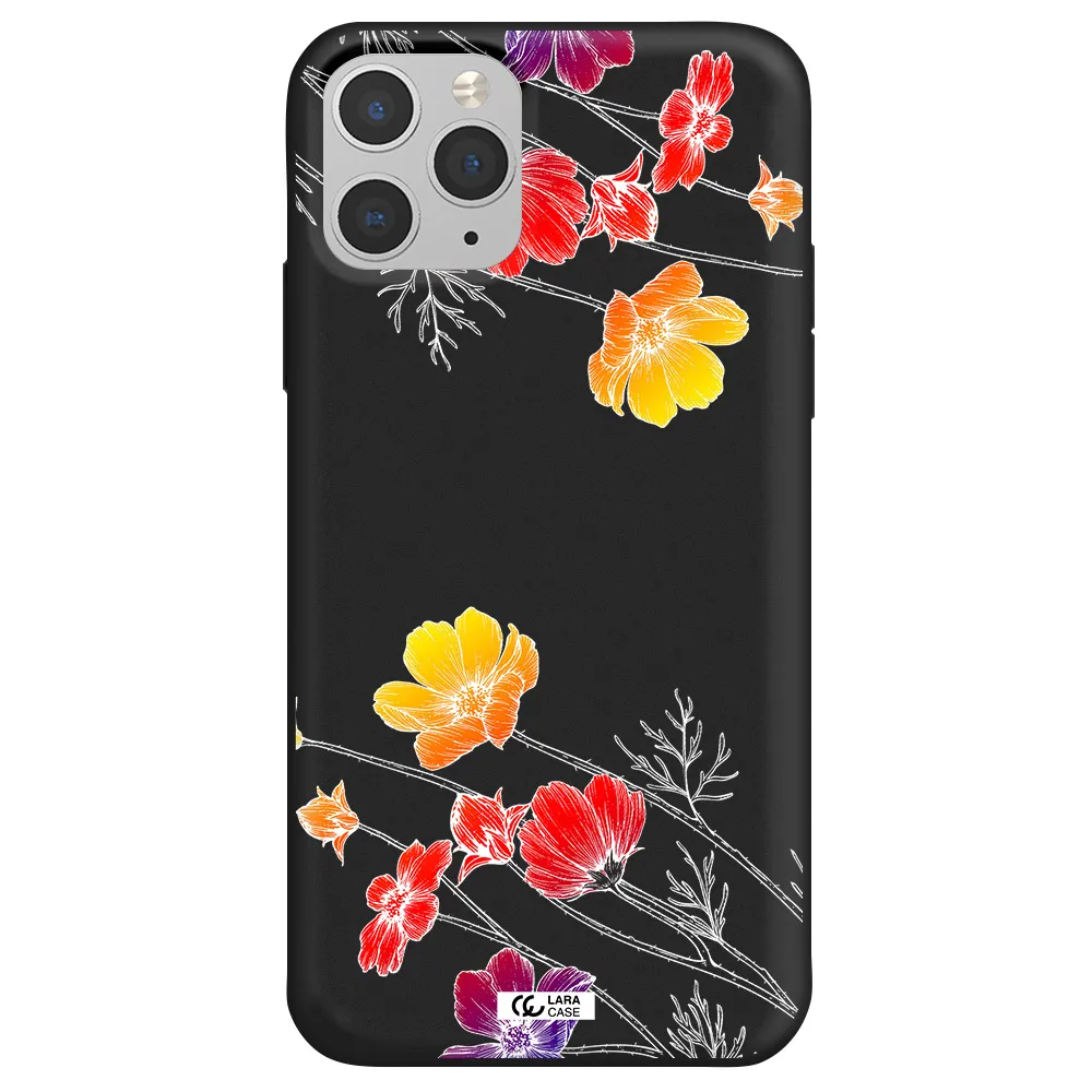 Hibiscus Flower Apple iPhone 11 pro max Silicone black Case