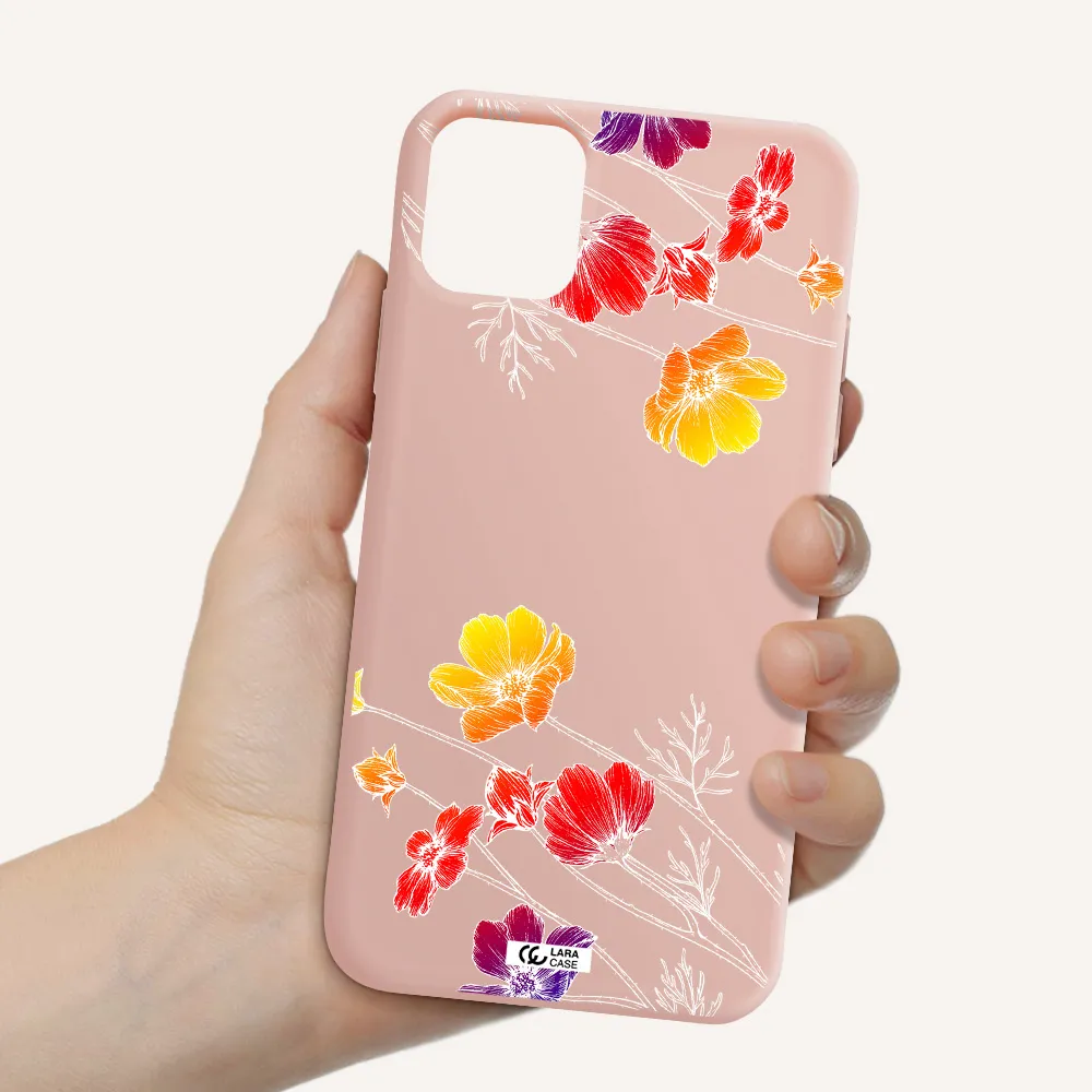 Hibiscus Flower Apple iPhone 11 Silicone pastel pink Case