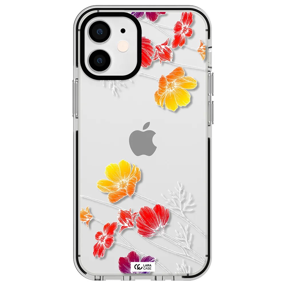 Hibiscus Flower Apple iPhone 12 mini impact black border Case